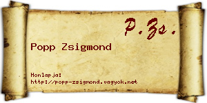 Popp Zsigmond névjegykártya