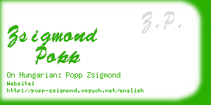 zsigmond popp business card